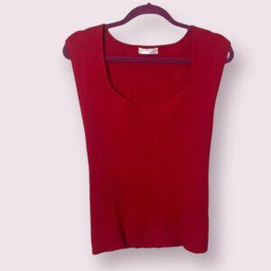 Ribbed Modern Chic Business Casual Knit Glam Bodycon Sweater Blouse Cami Blouse